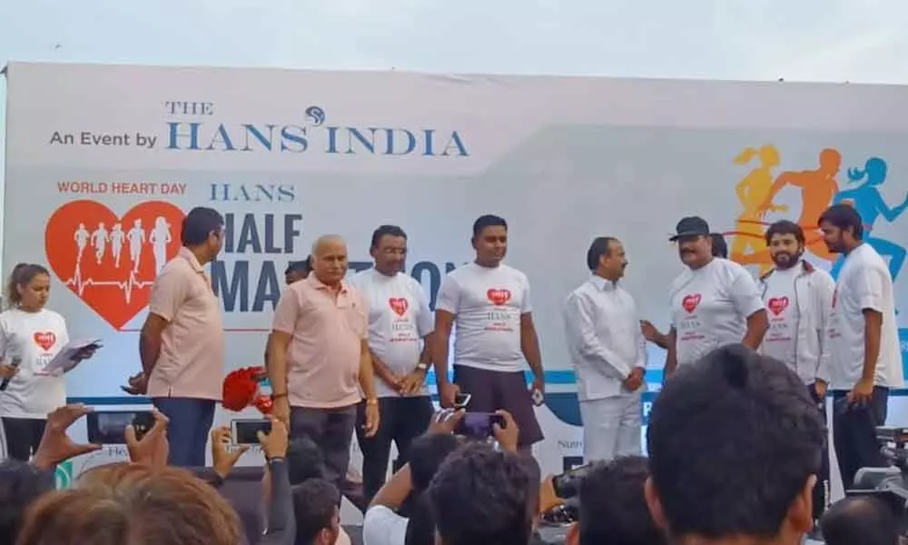 Over 3,000 enthusiastic runners participated in the Hans Half Marathon 2019- Dance Master Nataraj, Etela Rajendra cheered on the runners and winners