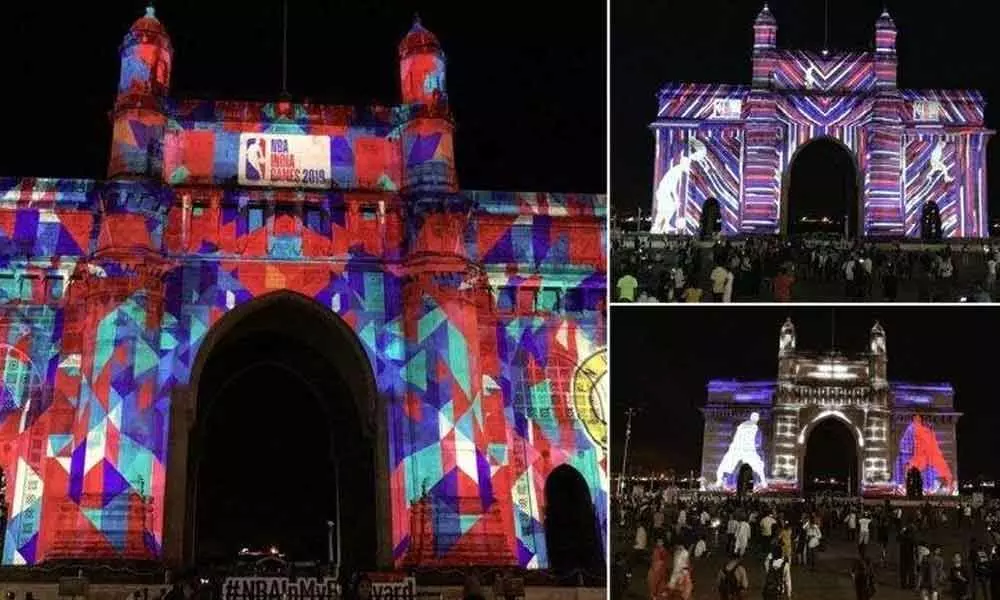 Gateway of India illuminated to mark arrival of NBA