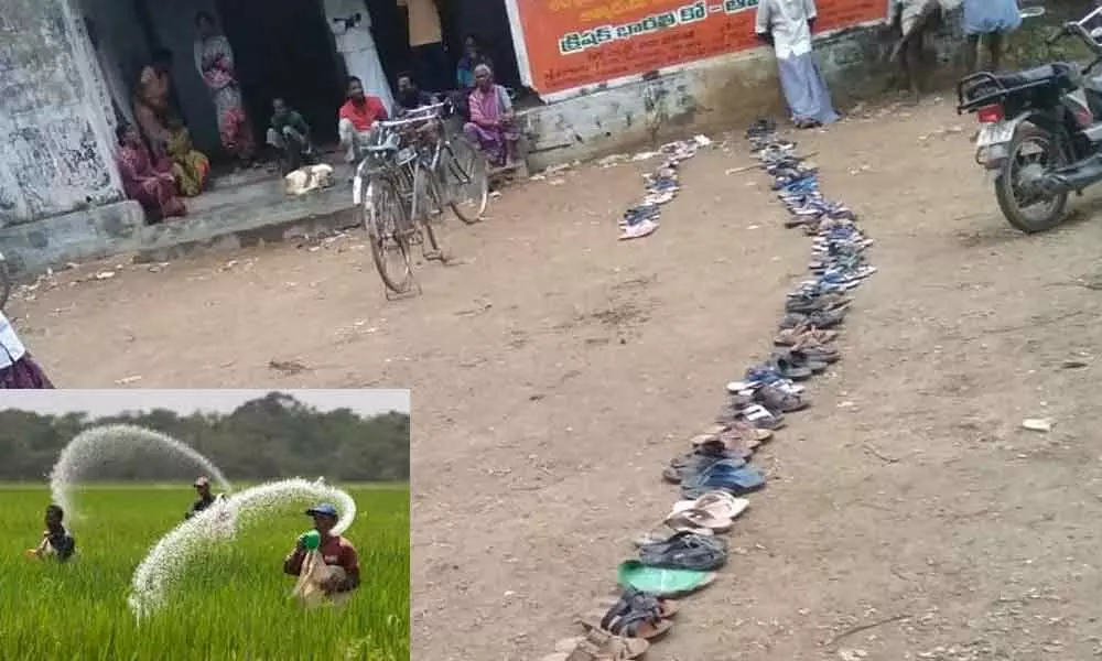 Warangal: Farmers footwear queues are back
