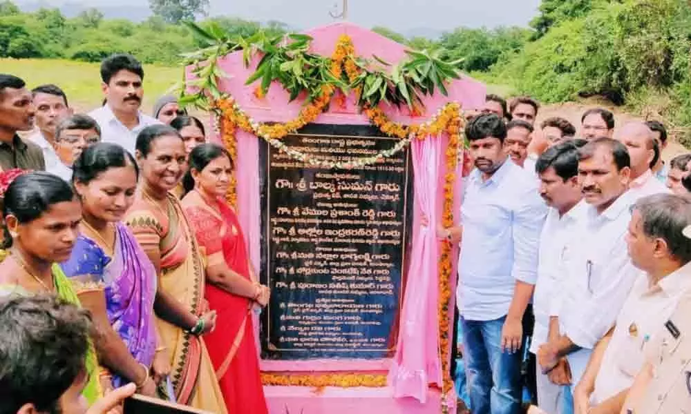 MLA Lays foundations stone for 2BHK houses in Mancherial