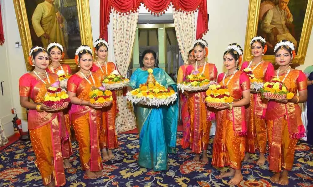 Governor Tamilisai Soundararajan kick starts Bathukamma festivities