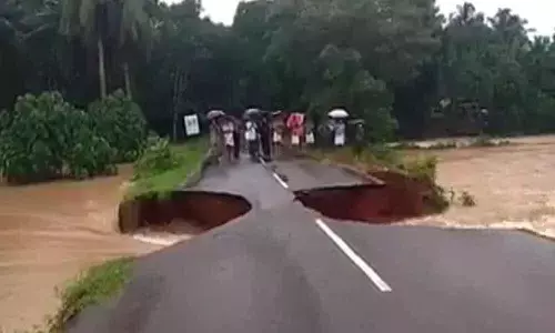 Heavy rains wash away makeshift bridge