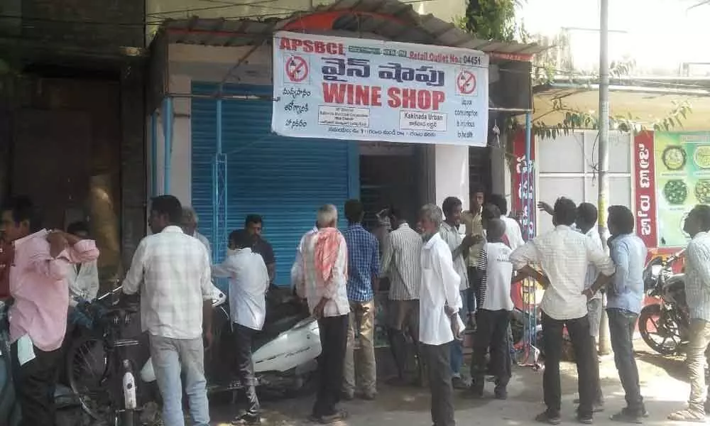 Govt liquor shops opened in East Godavari District