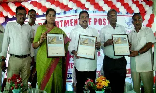 Postal stamp on Mahatma Gandhi released in Amalapuram