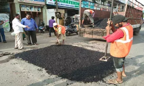 GHMC swings into action to fill potholes