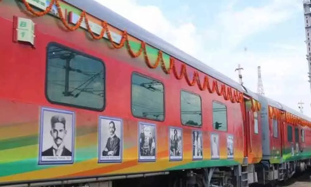 Train converted to running exhibition hall on Gandhi