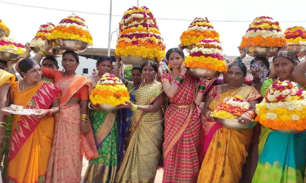 Bacharam celebrates Bathukamma fete