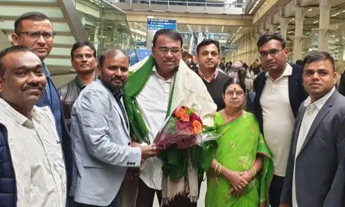 Speaker Pocharam Srinivas Reddy gets grand welcome in London