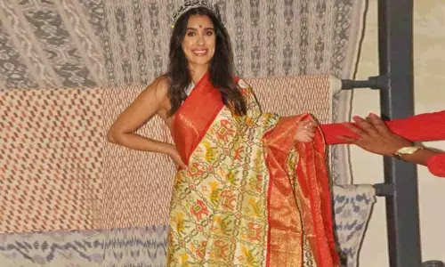 Miss World Australia visits handloom park in Pochampally
