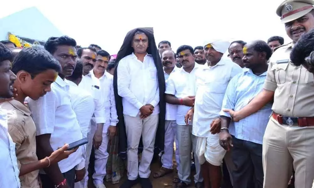 Minister Harish Rao visits adopted village