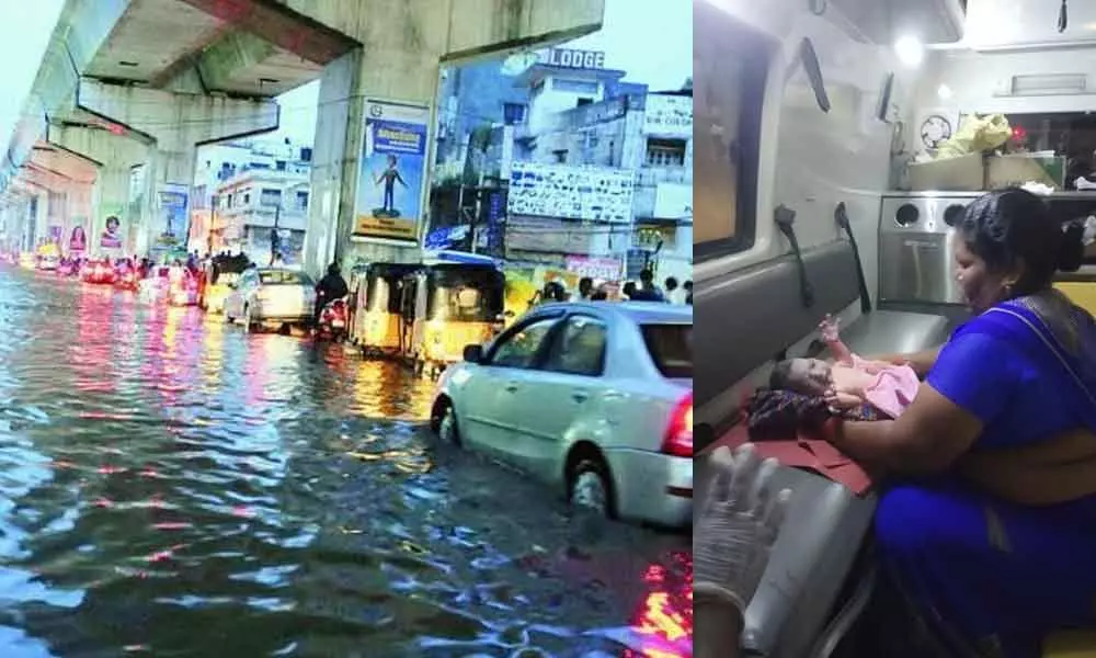 Sudden downpour brings vehicular traffic to a halt