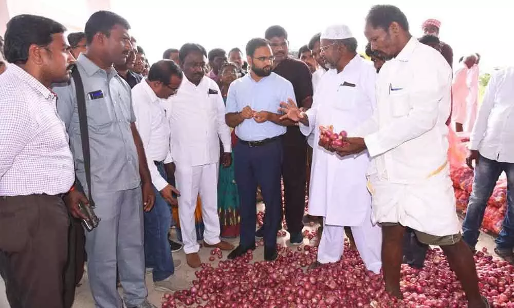 Onion procurement centre inaugurated in Alampur
