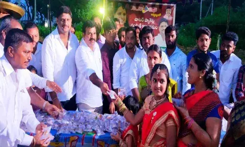 Drinking water packets provided at festivities