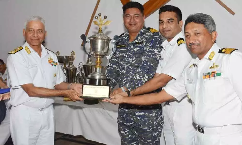 Naval Dockyard bags Poorvi Nausena Kaman Rajbhasha Trophy for 2018-19