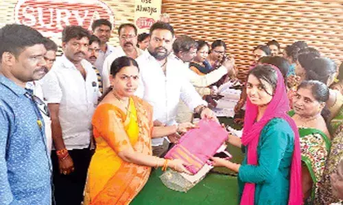 Bathukamma sarees presented at Nacharam