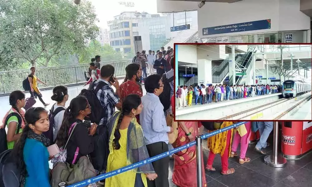 Hyderabad metro records over one lakh patronage due to TSRTC strike