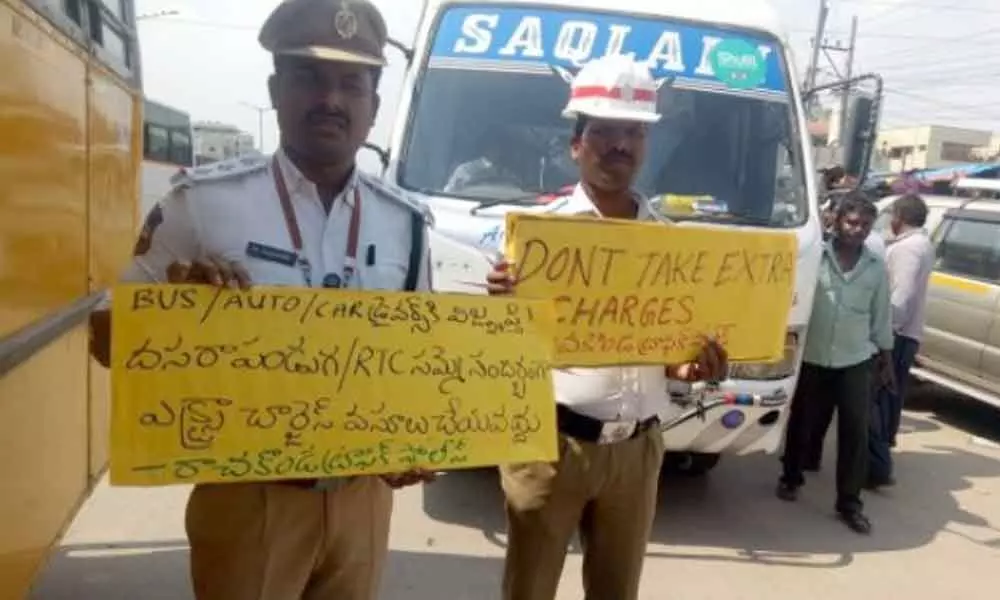 Hyderabad traffic police appeal to private buses, auto-rickshaws not to overcharge