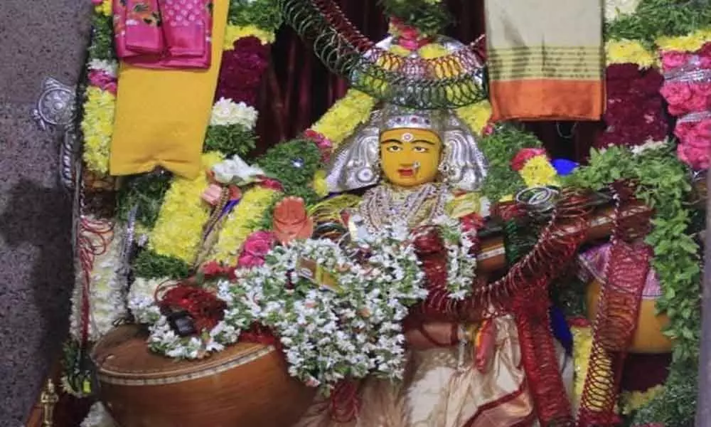 Special pujas offered to Goddess Saraswathi