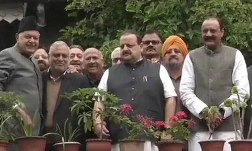 National Conference delegation meets Farooq, Omar Abdullah in Srinagar