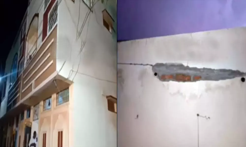 Lightning strike damages building in Hyderabad