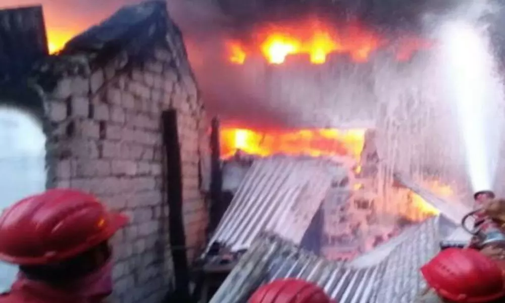 Vizianagaram: Fire mishap in timber market