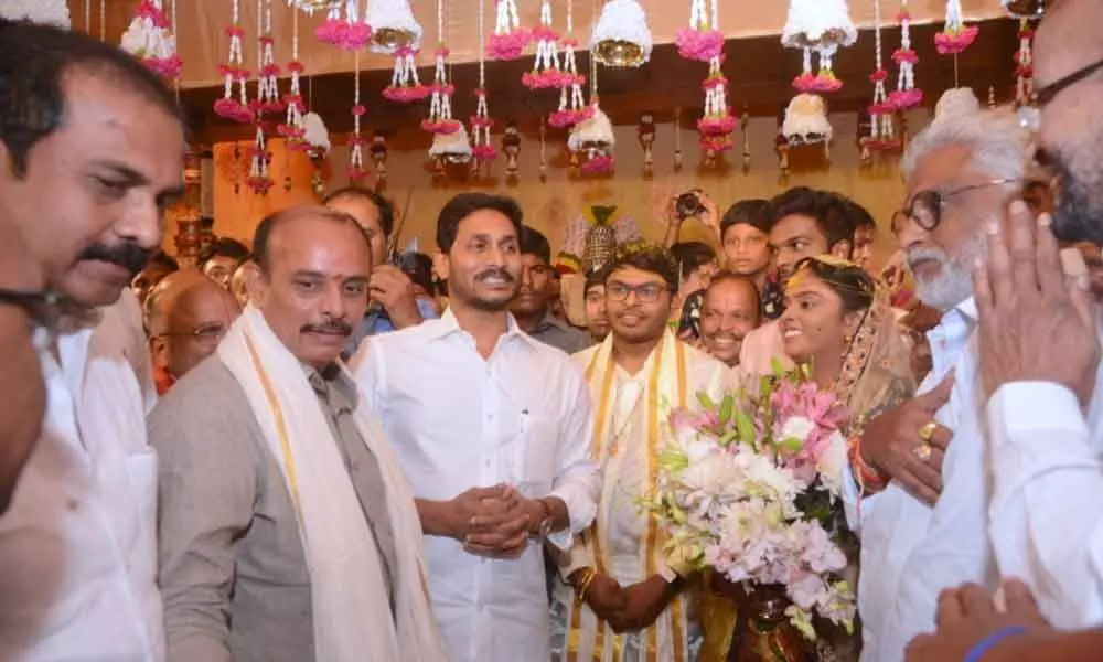 CM Y S Jagan Mohan Reddy attends wedding of party leaders daughter