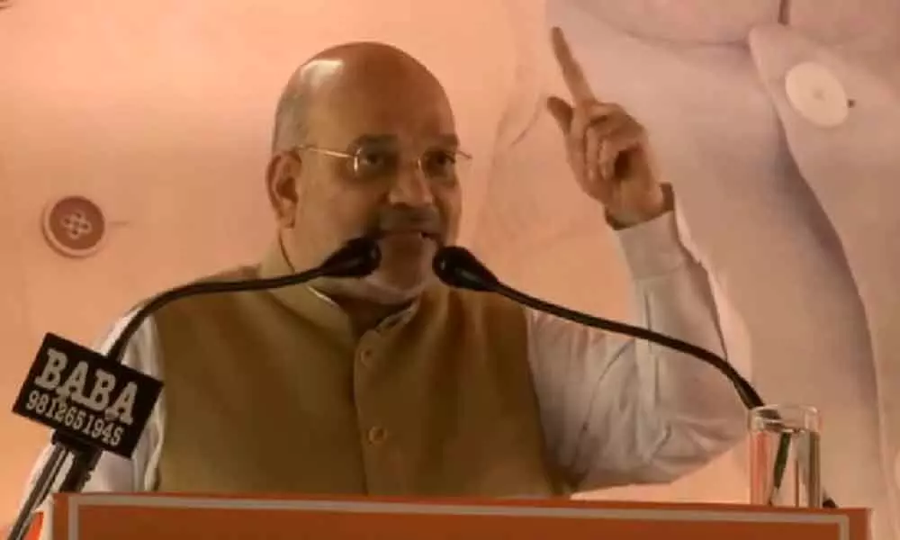 Amit Shah takes on Congress over Shastra Puja remark