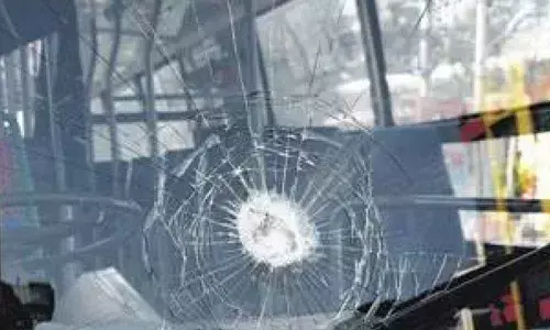 Six RTC employees held for stone pelting on bus