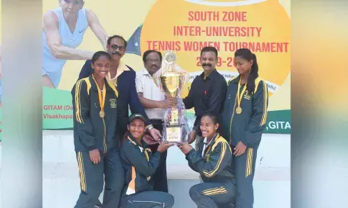 OU women emerge as South Zone Tennis champs at GITAM
