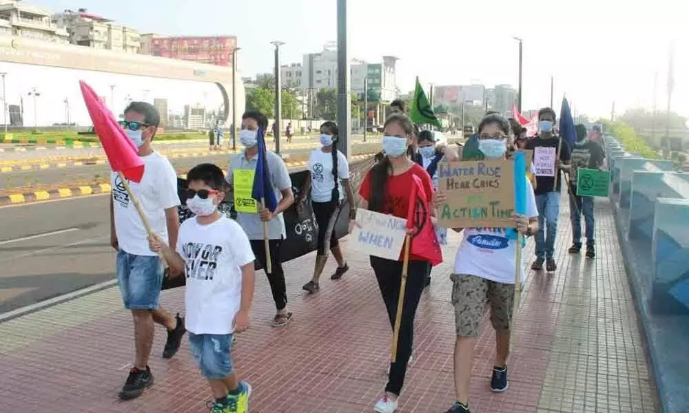 Extinction Rebellion organises silent march for climate change  in Visakhapatnam