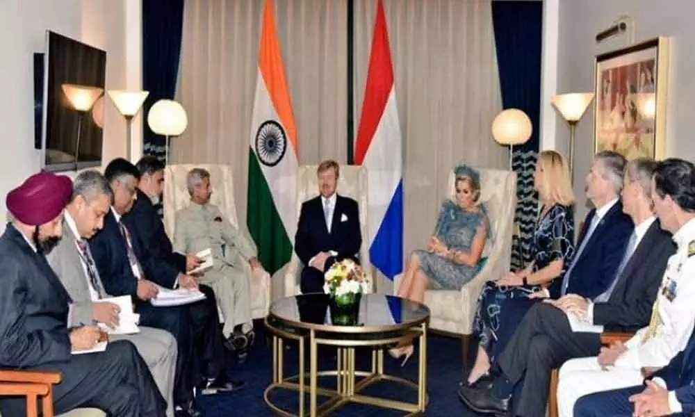 EAM meets Dutch King Willem-Alexander, Queen Maxima in New Delhi