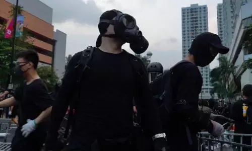 Hong Kong police say they were attacked by explosive device