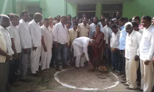 Foundation stone laid for development works in Mancherial
