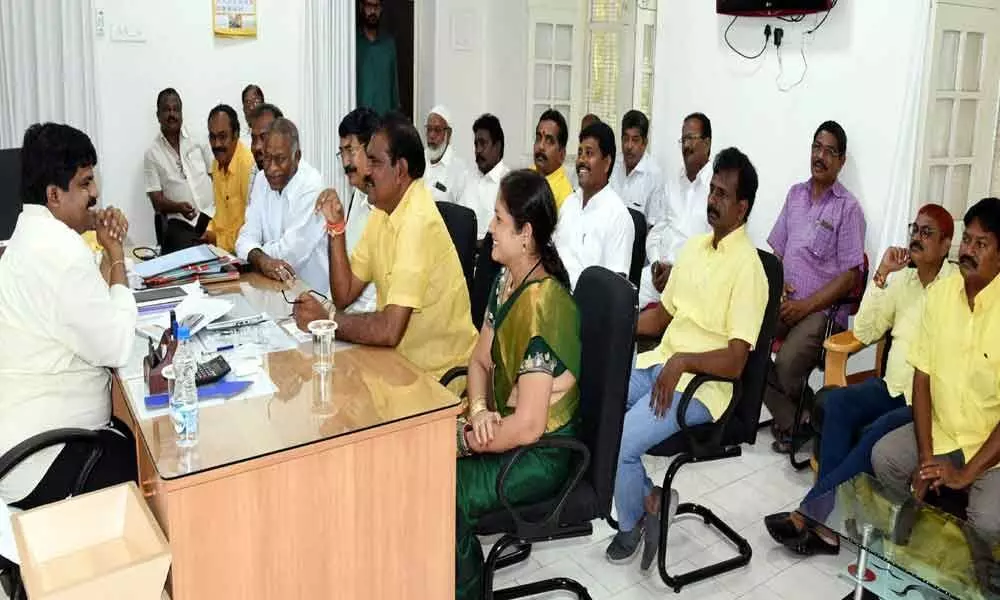 MLA urges Collector to solve problems in Palakole