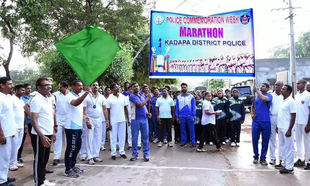 Kadapa SP Inaugurated 5K Marathon in part of Police Commemoration Week