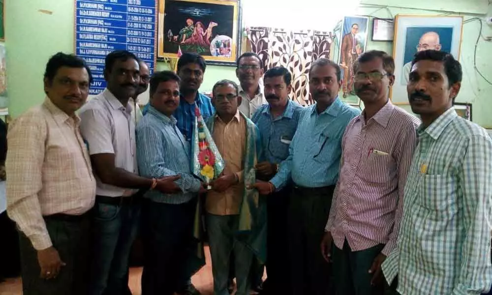 Karimnagar: Telangana Maths Forum felicitates DEO