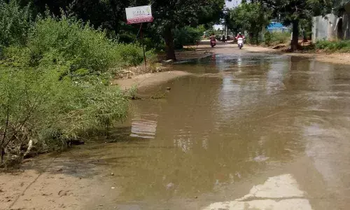 Waterlogging forms ponds