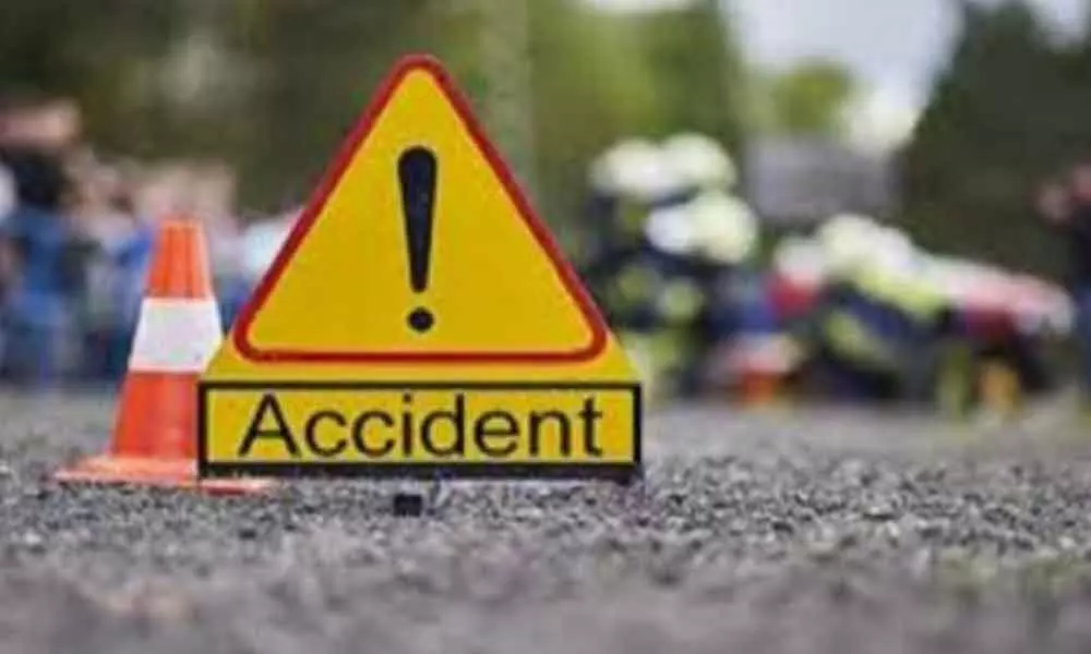 DCM truck rams into two-wheeler in Hyderabad, one injured