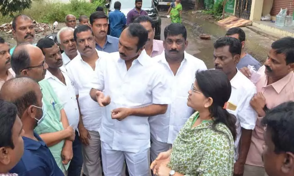 MLA Devireddy Sudheer Reddy assures to fix drainage issue