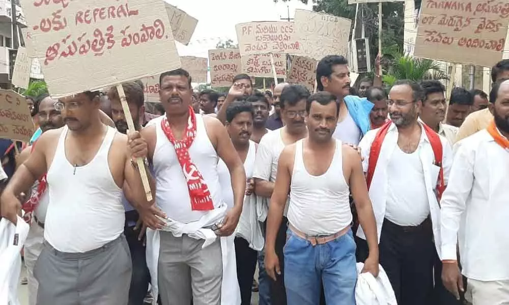 Protests at Kacheguda depot