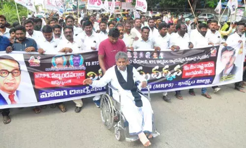 Khammam: MRPS lends support to RTC strike