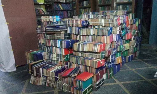 Sai Trishakti donates books to library in Vijayawada