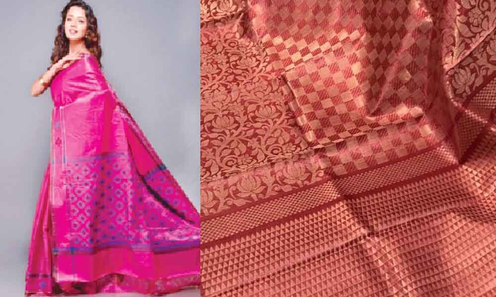 Buy Kosa Silk Saree - Burnt Orange Online on Brown Living | Womens Saree