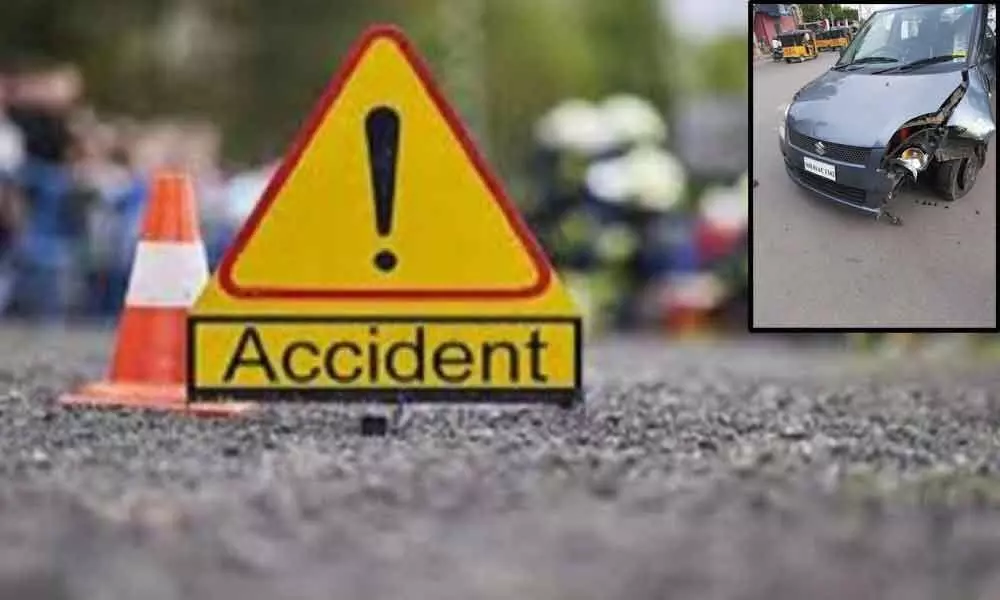 Panjagutta SI seriously injured in a road accident at Chaderghat