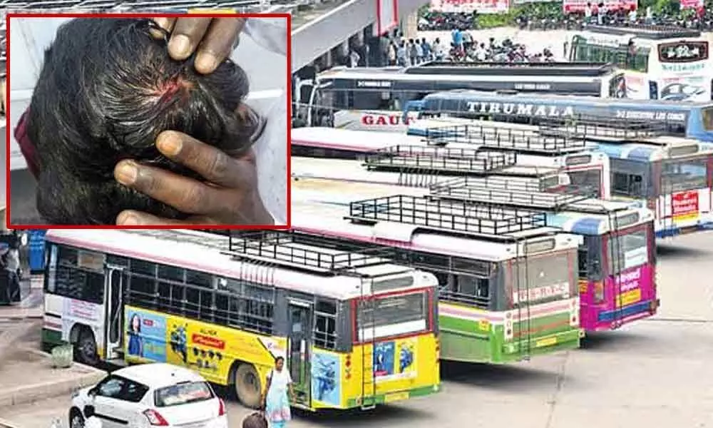 Passenger injured after agitators hurl stones at RTC bus in Nizamabad