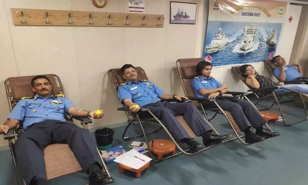 320 navy men donate blood  in Visakhapatnam
