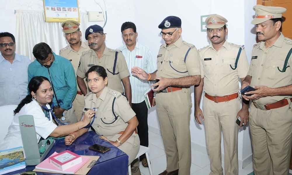 Medical camp for cops conducted in Guntur