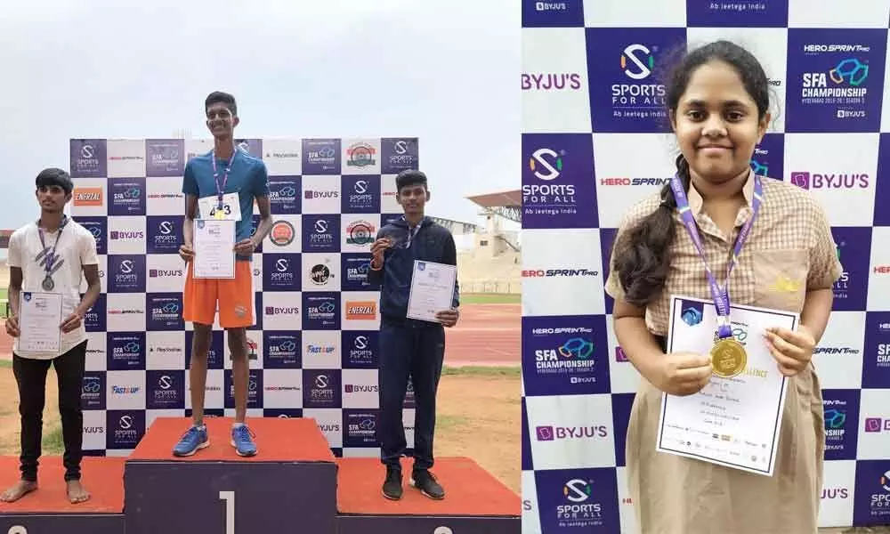 Mano, Suha bag sprint gold, Vignan Vidyalaya stay on top