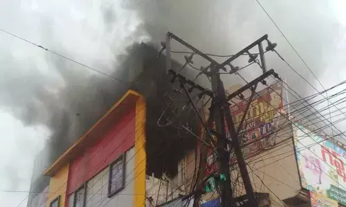 Fire broke out at A Colour lab in Vizainagaram