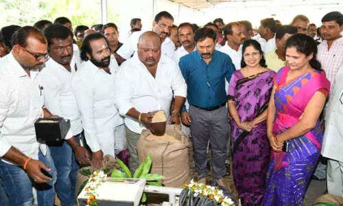 Karimnagar: Dry food grains before bringing them to purchasing centres